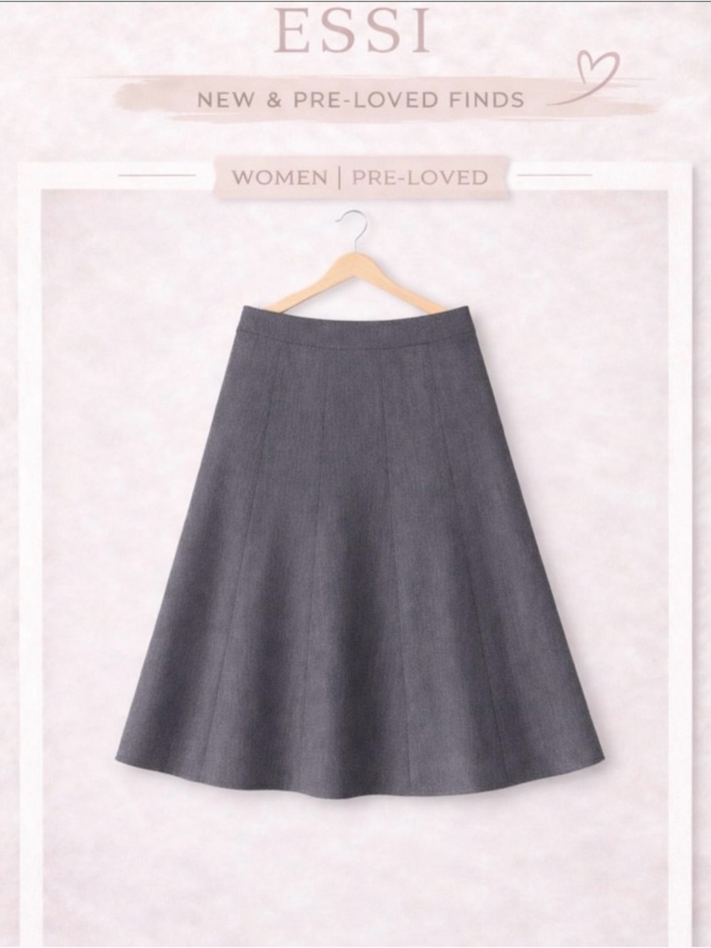 Rafaella Charcoal A-Line Midi Skirt